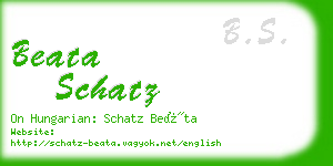 beata schatz business card